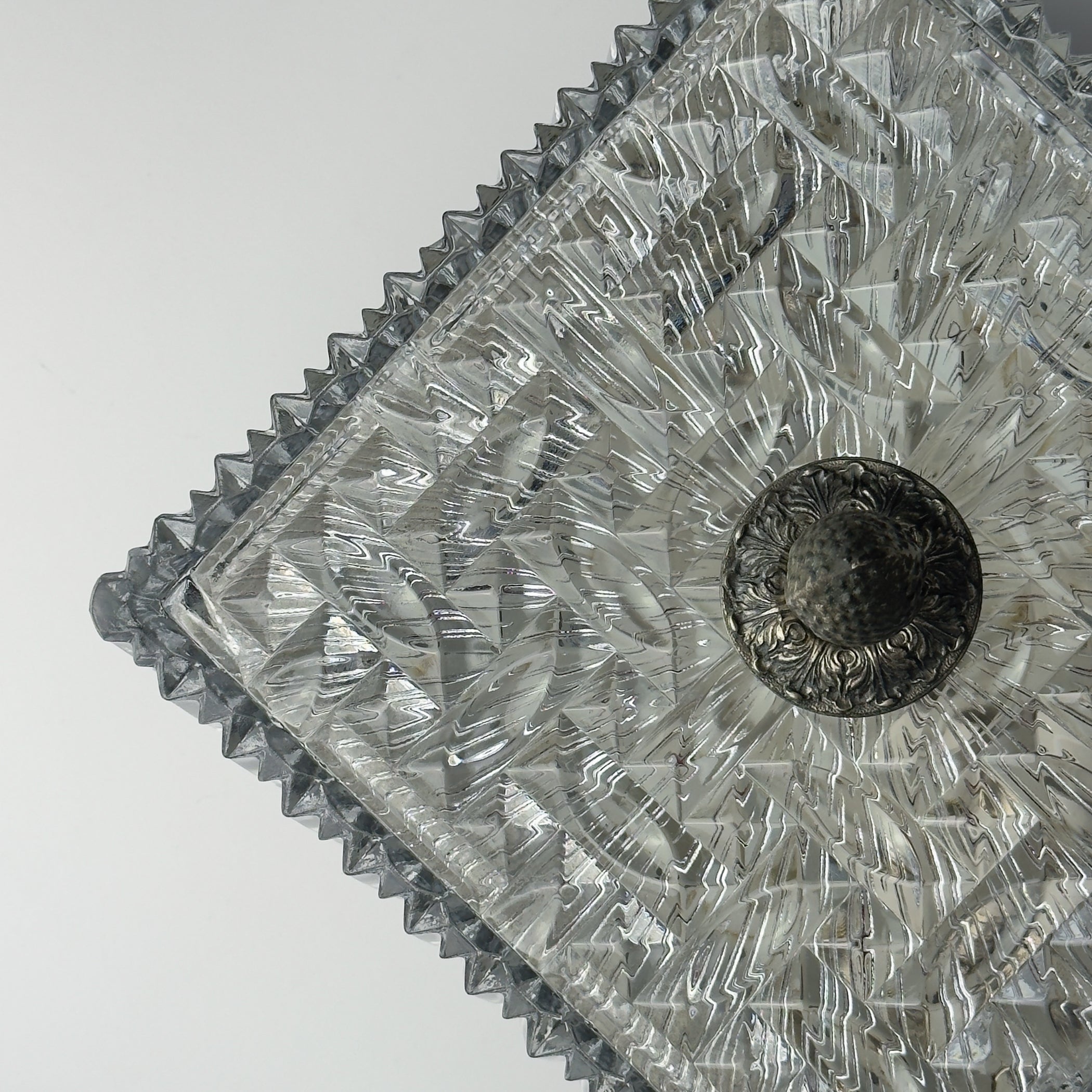 Vintage crystal ceiling lamp, Italy 1960s