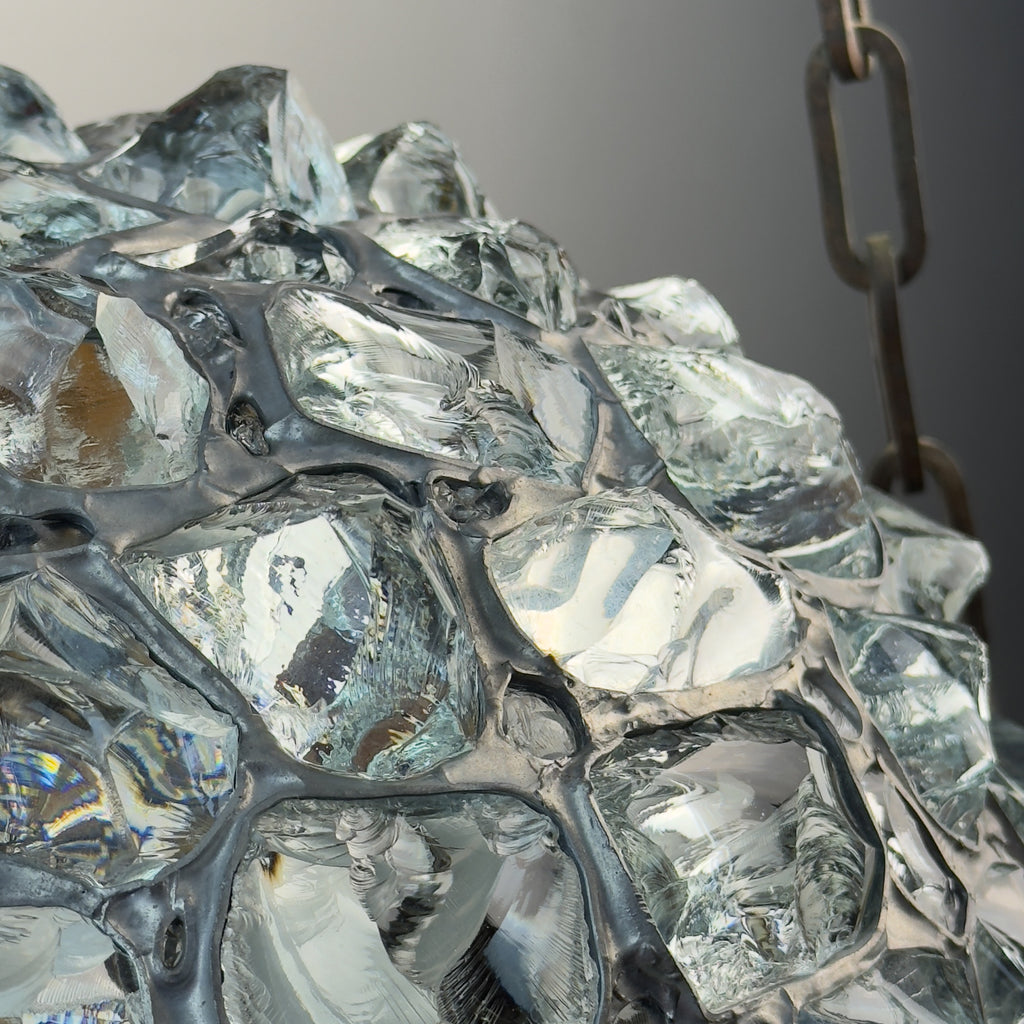 Antique chandelier on chains in Art Nouveau style, Austria, early 20th century