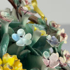 Vintage Capodimonte Ceramic Flower Basket, Italy 1960s