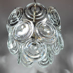 Vintage glass disc chandelier, Italy 1970s