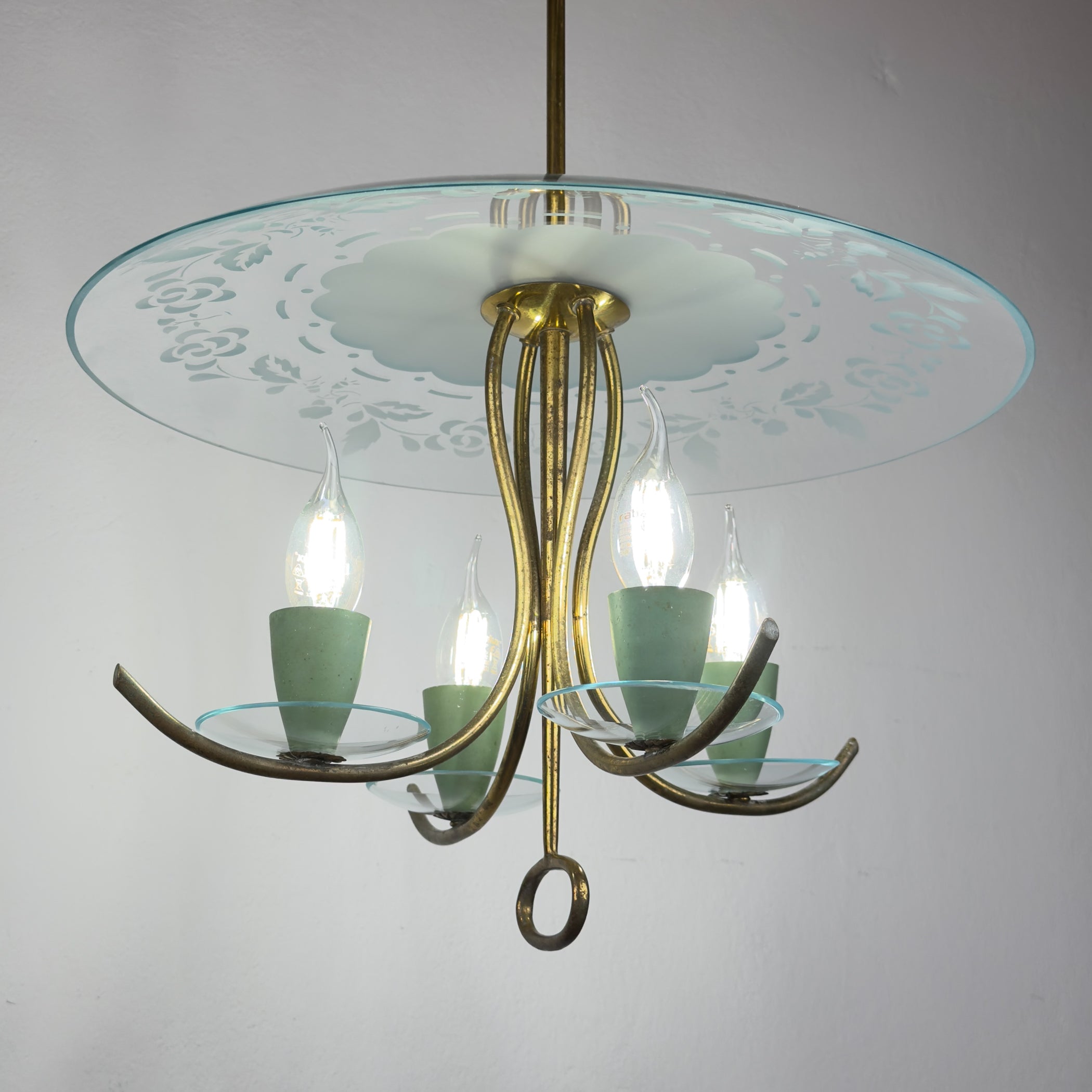 Vintage chandelier by Pietro Chiesa for Fontana Arte, Italy 1930s
