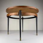 Vintage Italian Metal & Teak Wood Coffee Table by Silvio Cavatorta, 1950s