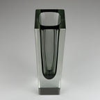 Sommerso gray Murano glass vase, style Flavio Poli, Italy 1970s