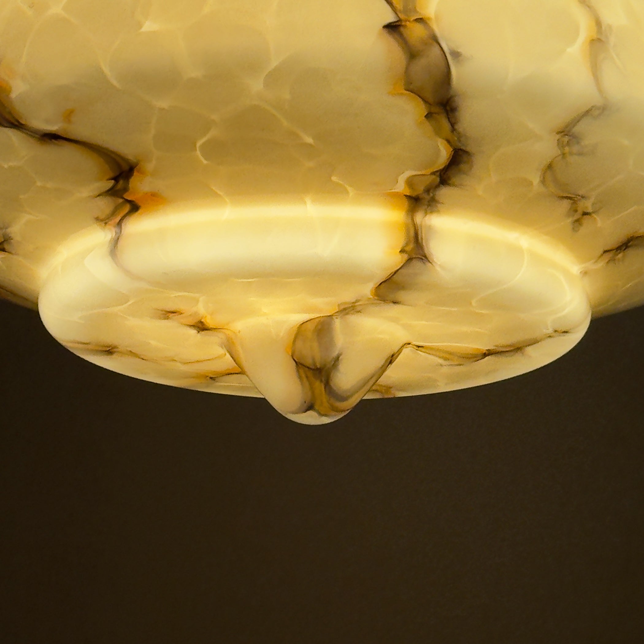 Art Deco yellow glass pendant lamp, Italy 1930s