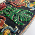 Vintage wooden wall mirror, India mid-20th century