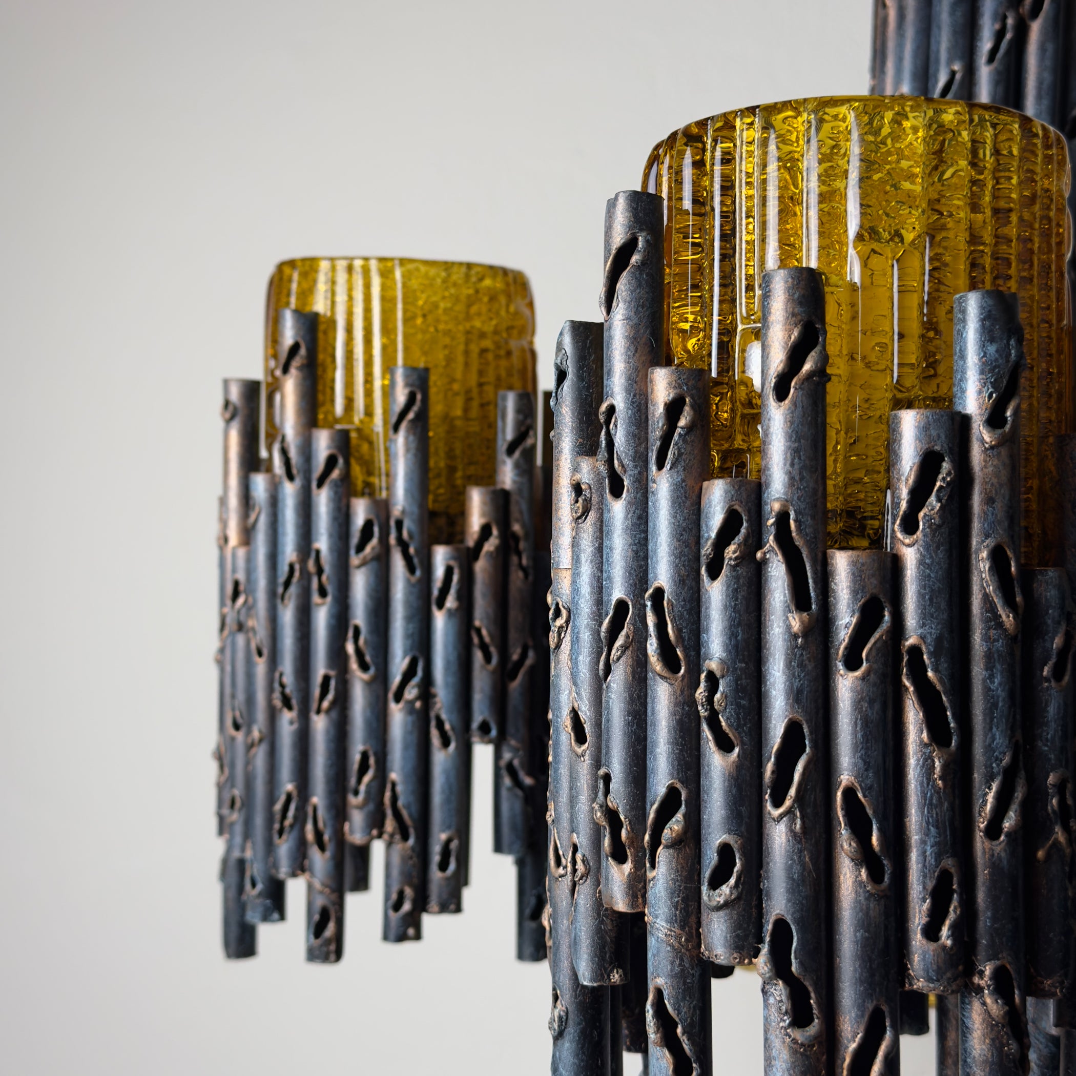 Brutalist chandelier by Marcello Fantoni, Fantoni Studio, Firenze, Italy 1960s
