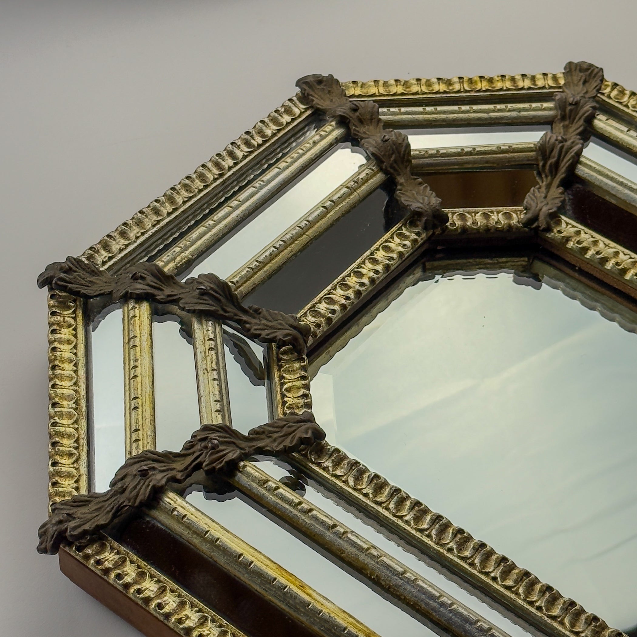 Vintage Octagonal Murano Mirror, Italy 1950s