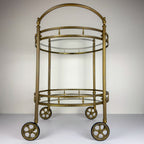 Vintage brass bar cart, France 1950s