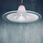 Mid-century pink Murano glass pendant lamp by VeLuce Italy 1970s
