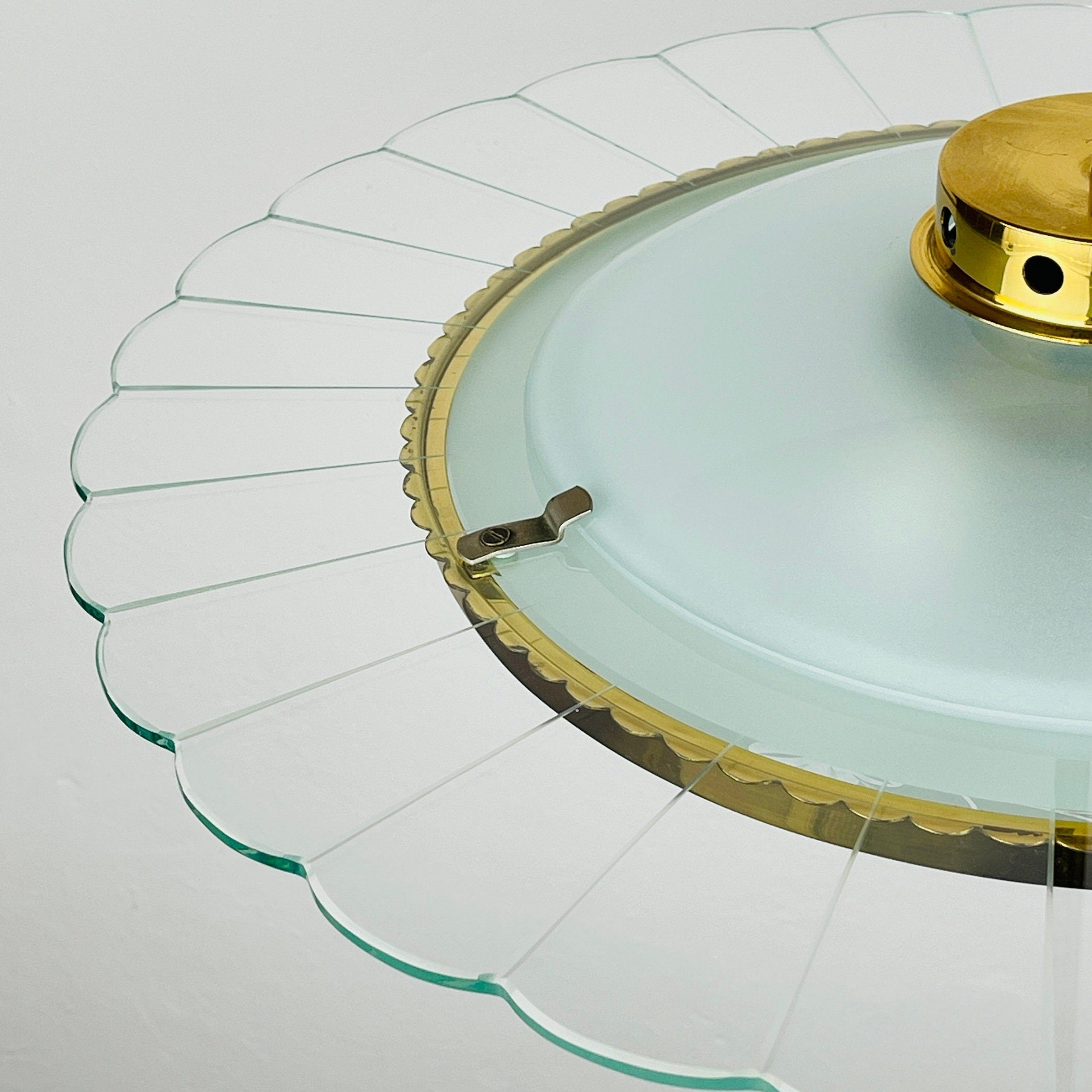 Vintage Fontana Arte Disk Chandelier by Pietro Chiesa, 1940s Italian Lighting