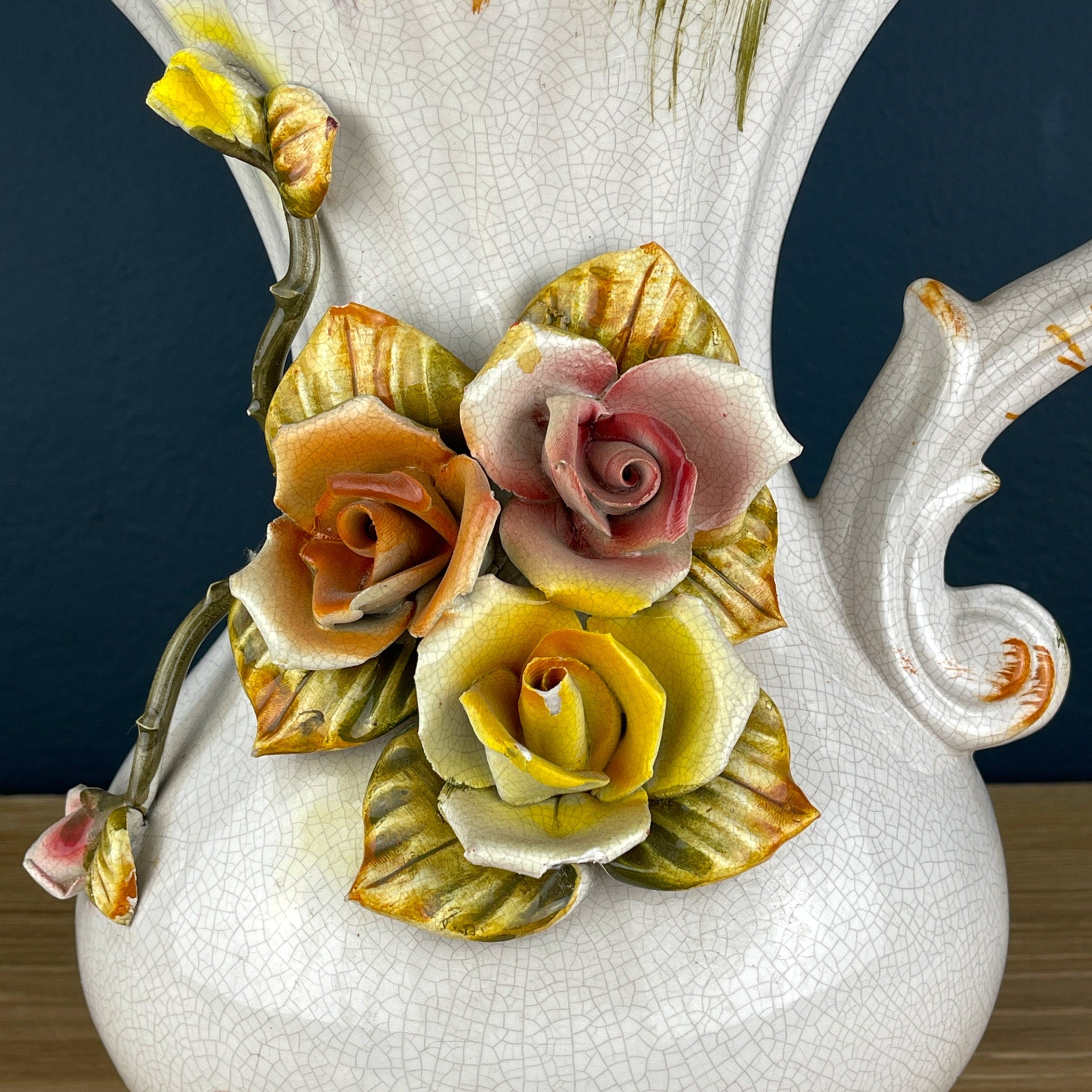 Vintage Italian Ceramic Pitcher by Bassano, Mid 20th Century Italian home decor