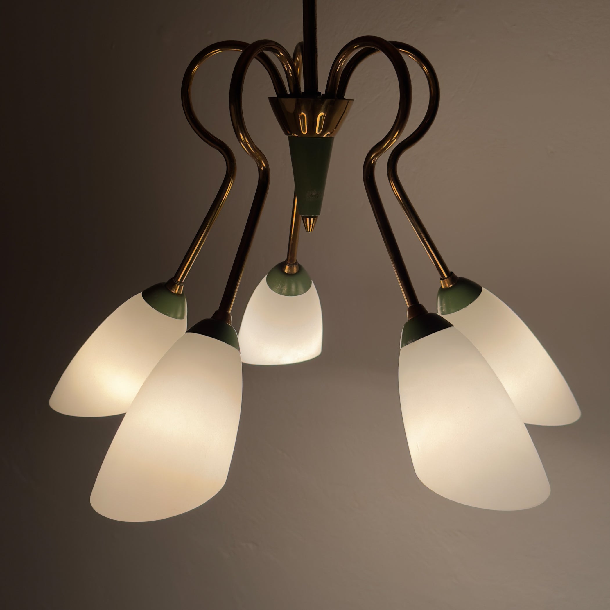 Vintage Stilnovo chandelier, Italy 1940-50s