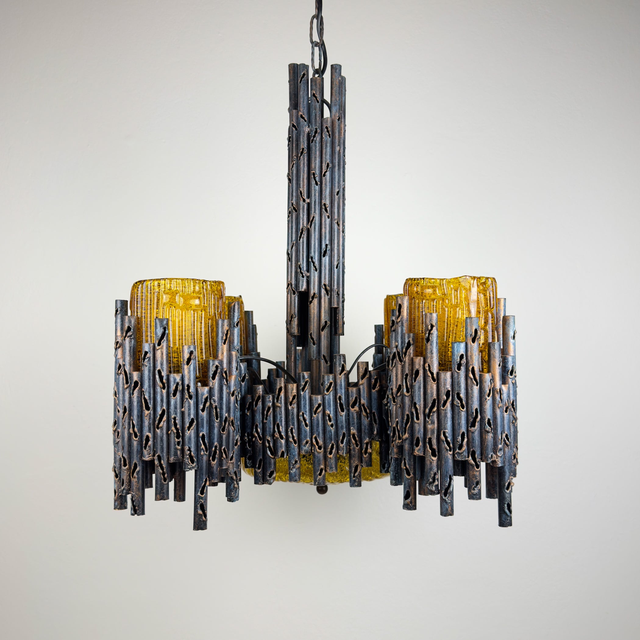 Brutalist chandelier by Marcello Fantoni, Fantoni Studio, Firenze, Italy 1960s