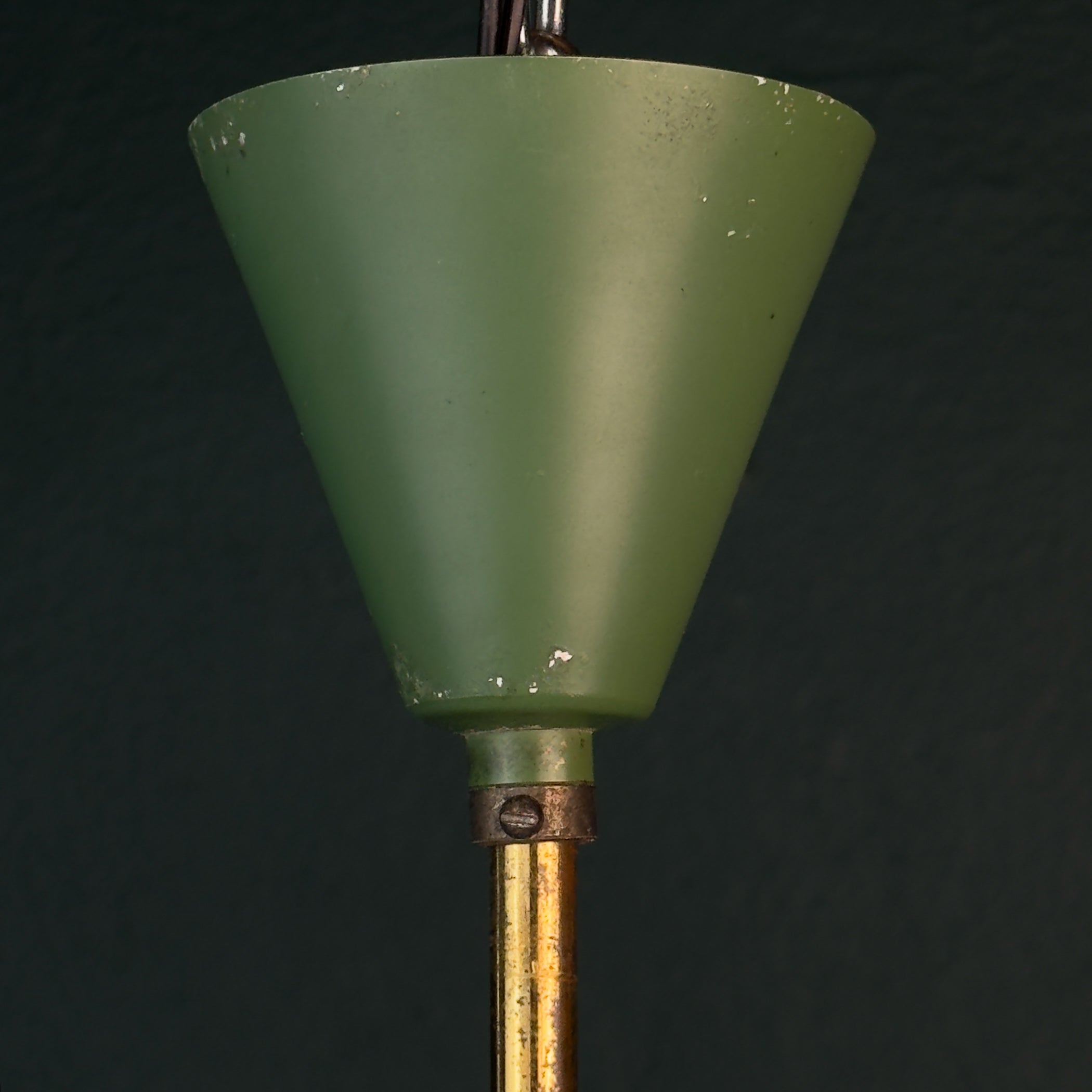 Mid-Century Stilnovo chandelier with Opaline Glass, Italy 1960s