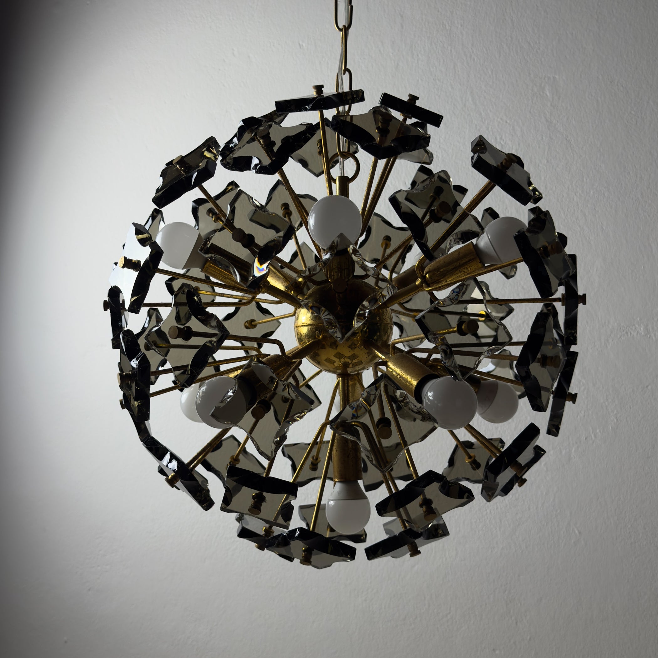 Mid-century Sputnik chandelier by Fontana Arte, Italy 1970s