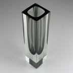 Sommerso gray Murano glass vase, style Flavio Poli, Italy 1970s