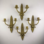 Antique Empire Bronze Wall Candle Sconce, Italy, Late 19th Century