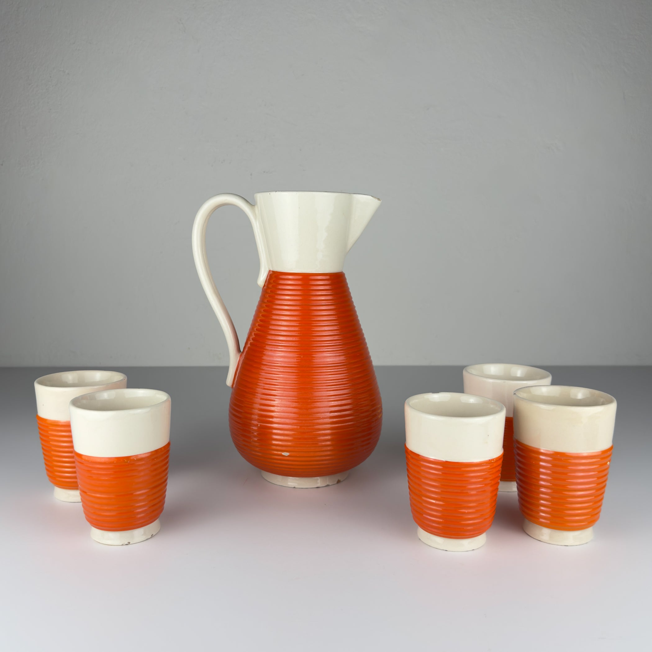Vintage set of water from Ceramiche Rometti Umbertide, Italy 1930s