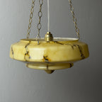 Art Deco yellow glass pendant lamp, Italy 1930s