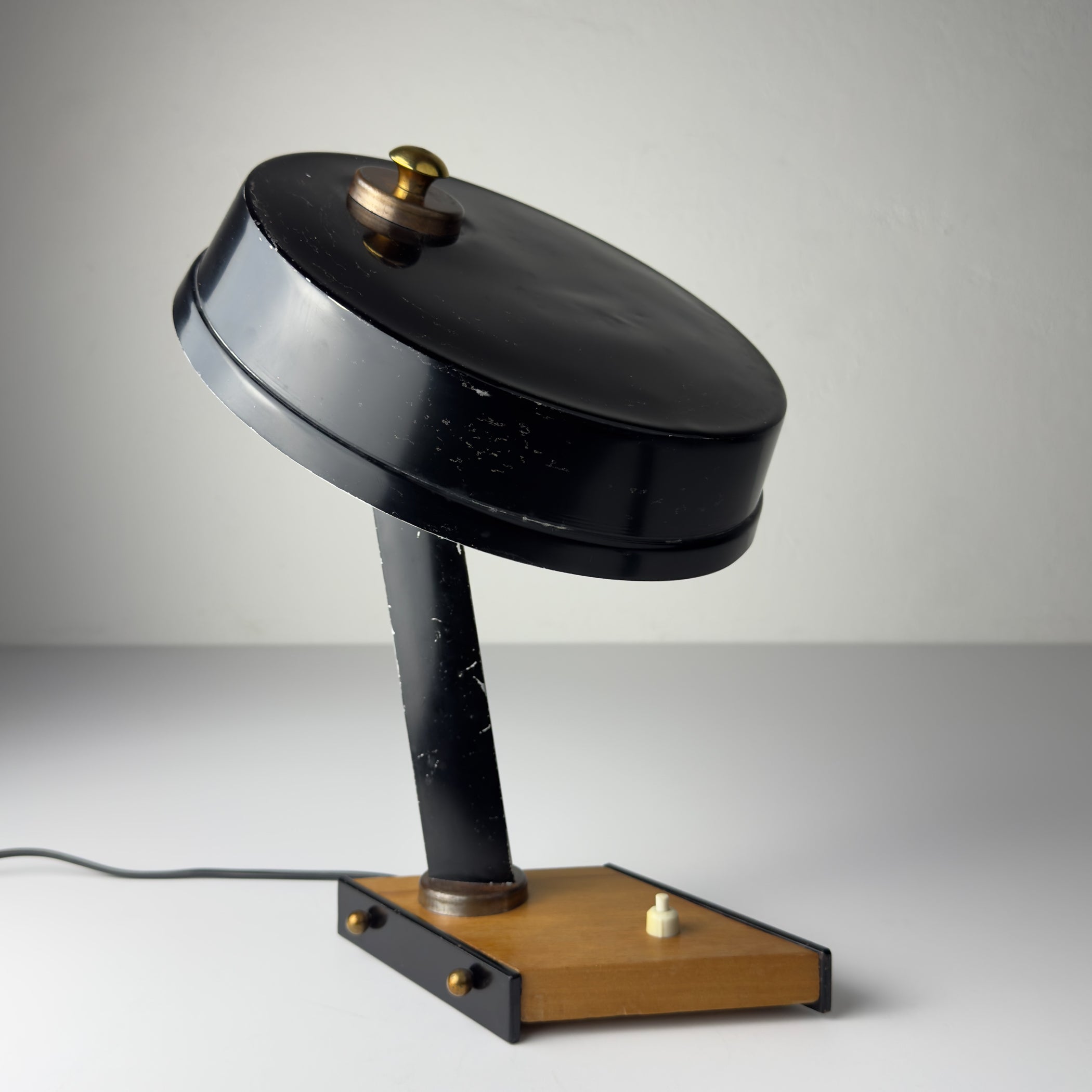 Vintage metal desk lamp by Oscar Torlasco, Italy 1950s