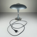 Grey industrial metal desk lamp Italy, 1960s