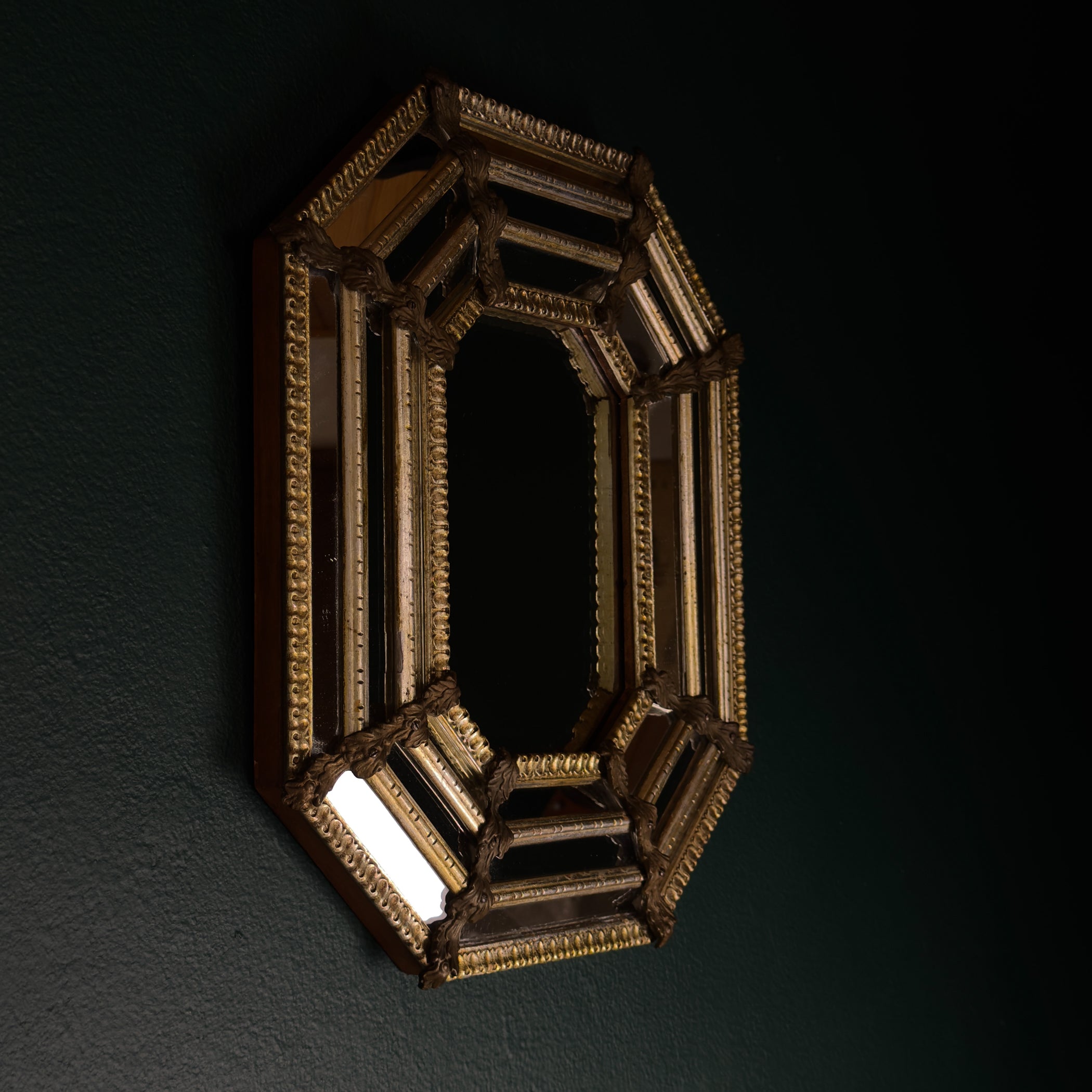 Vintage Octagonal Murano Mirror, Italy 1950s