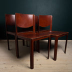 Mid-century Sistina Saddle dining chairs by Tito Agnoli for Matteo Grassi, Italy 1980s, Set of 4