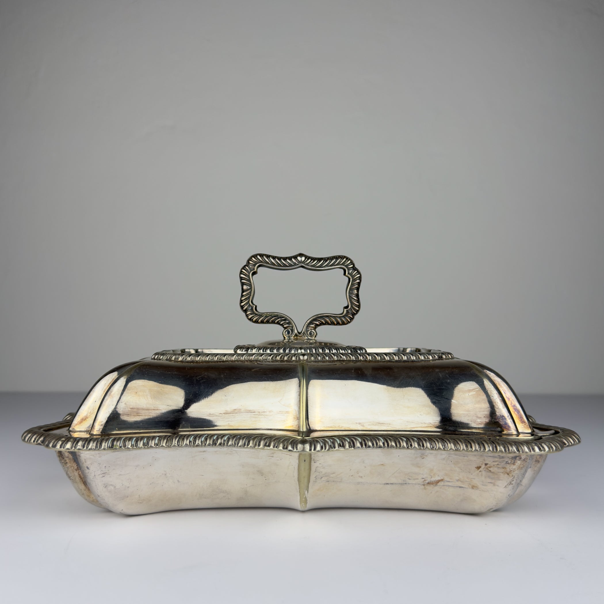 Antique Silver Plated Sheffield Serving Dish And Cover, England, early 20th century