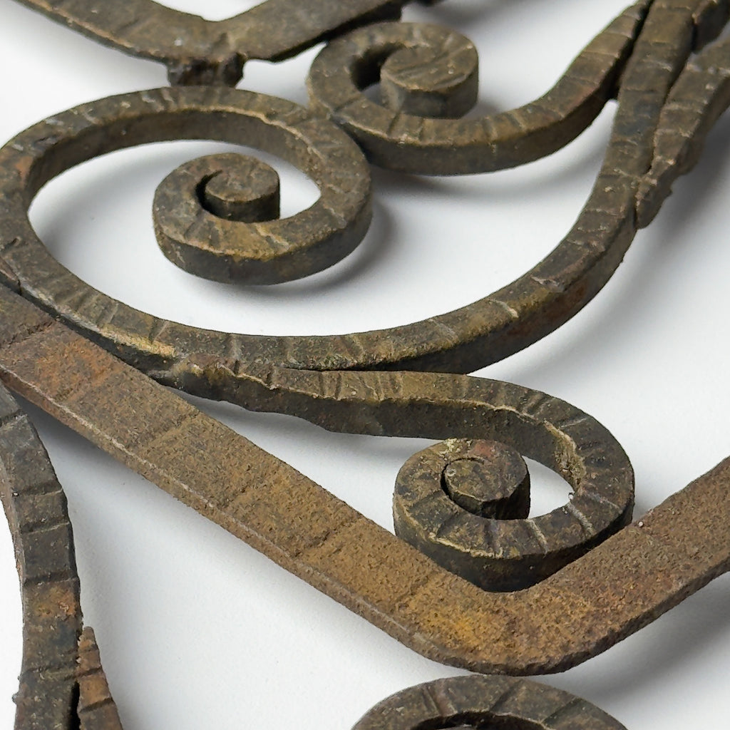 Antique wall decorative panel of wrought iron, Italy 1920s