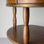 Vintage wooden nightstand Italy 1950s, mid-century wooden bedside table