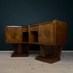 Vintage wood nightstands, Italy 1950s, Set of 2