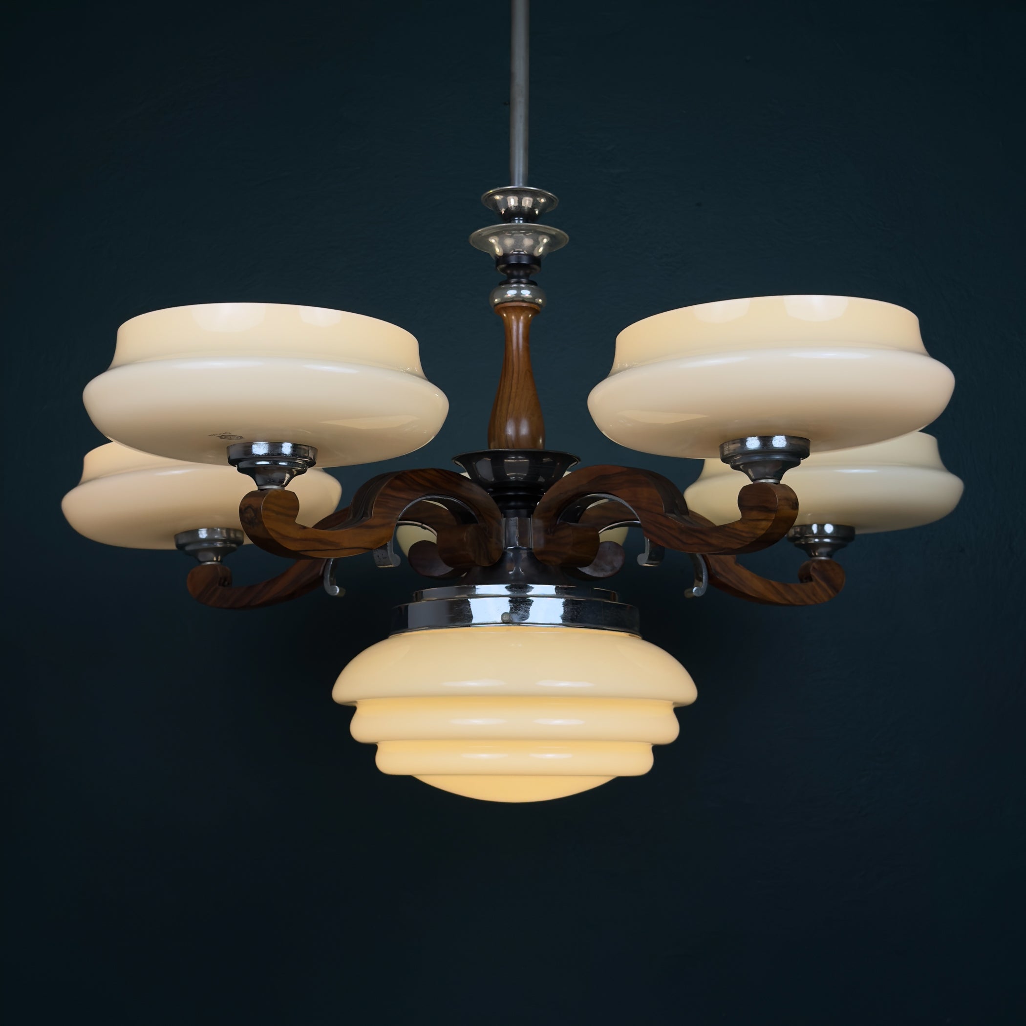 Art Deco Large Chandelier, Italy 1950s