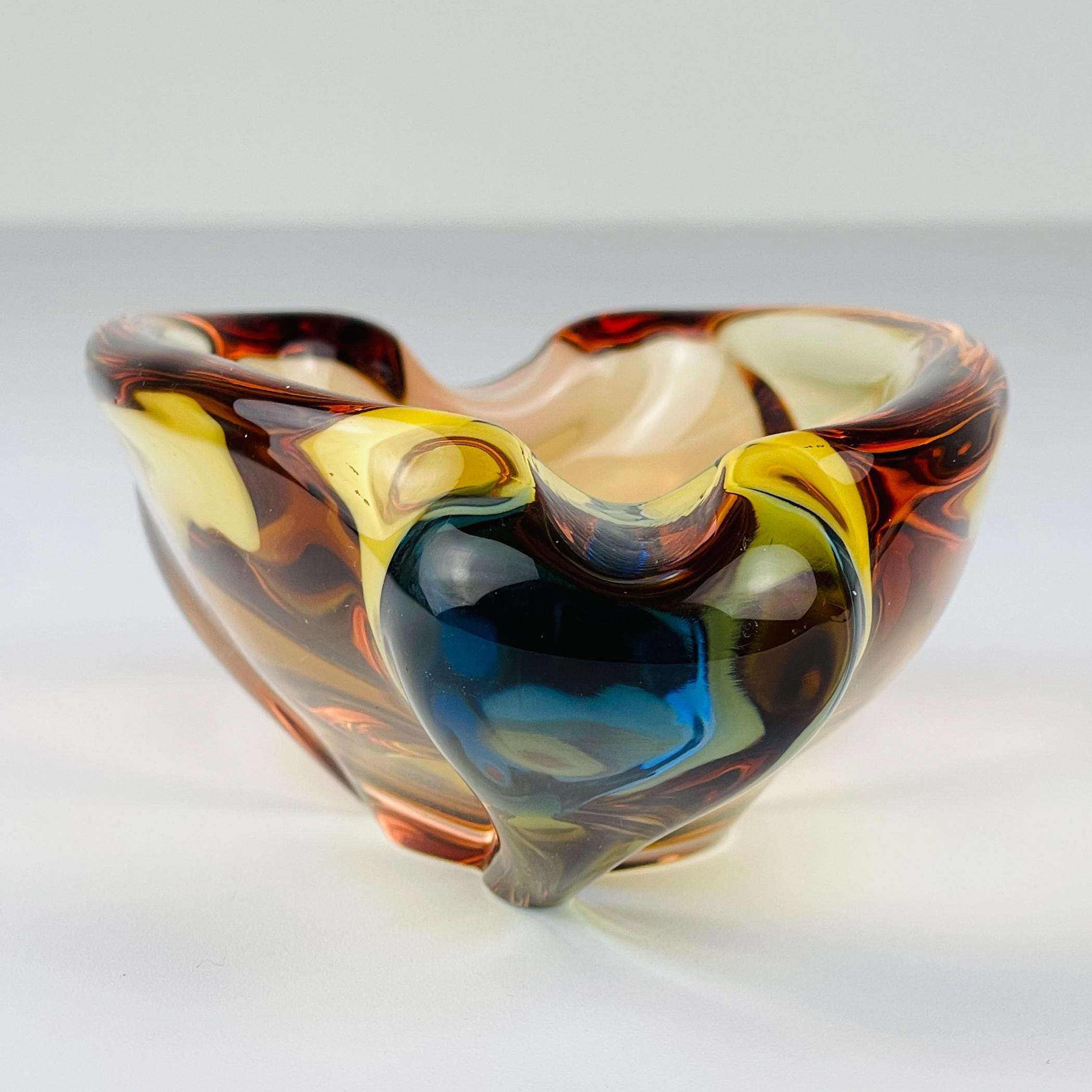 Vintage Bohemian ashtray Romana by Hana Machovska for Mstisov Glassworks, Czech, 1950-60s