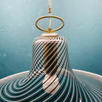 Vintage swirl Murano pendant lamp Italy 1970s Italian modern murano chandelier