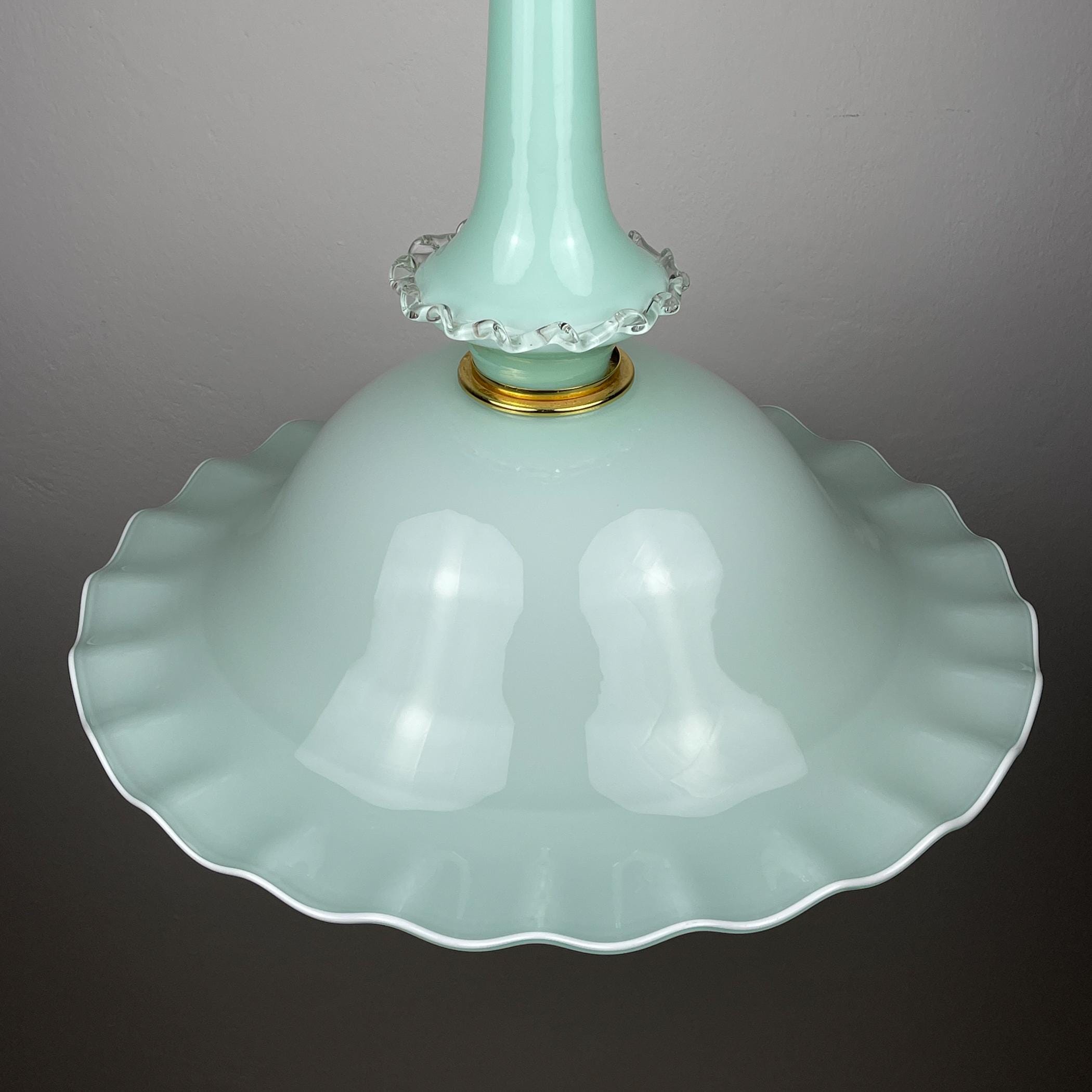 Vintage Murano glass pendant lamp by Venini, Italy 1970s, Mid-century Italian modern