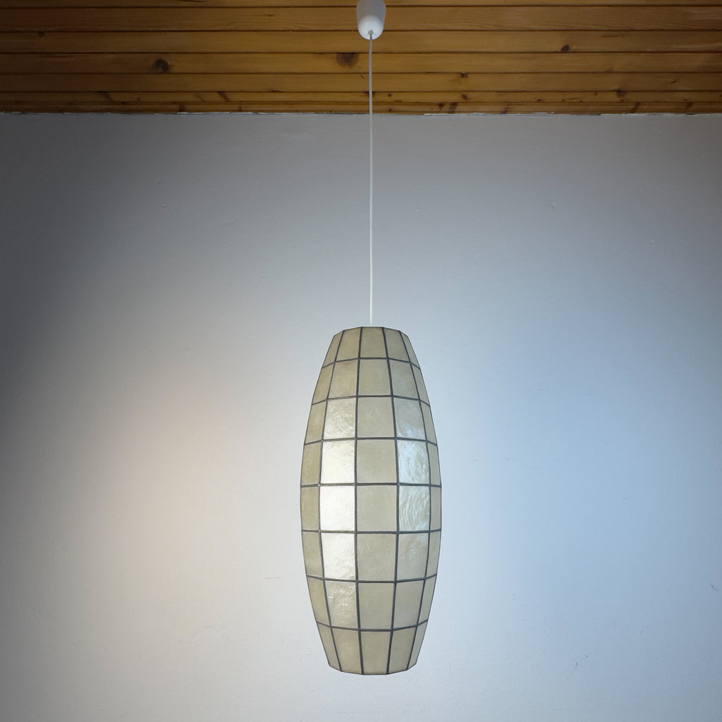 Vintage Capiz Shell Pendant Lamp, Italy 1960s