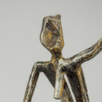 Vintage metal Brutalist sculpture Bicyclist by Salvino Marsura, Italy 1980s