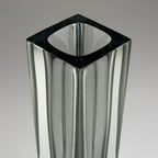 Sommerso gray Murano glass vase, style Flavio Poli, Italy 1970s