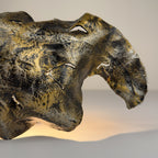 Original metal Brutalist wall lamp by Salvino Marsura, Italy 1970s