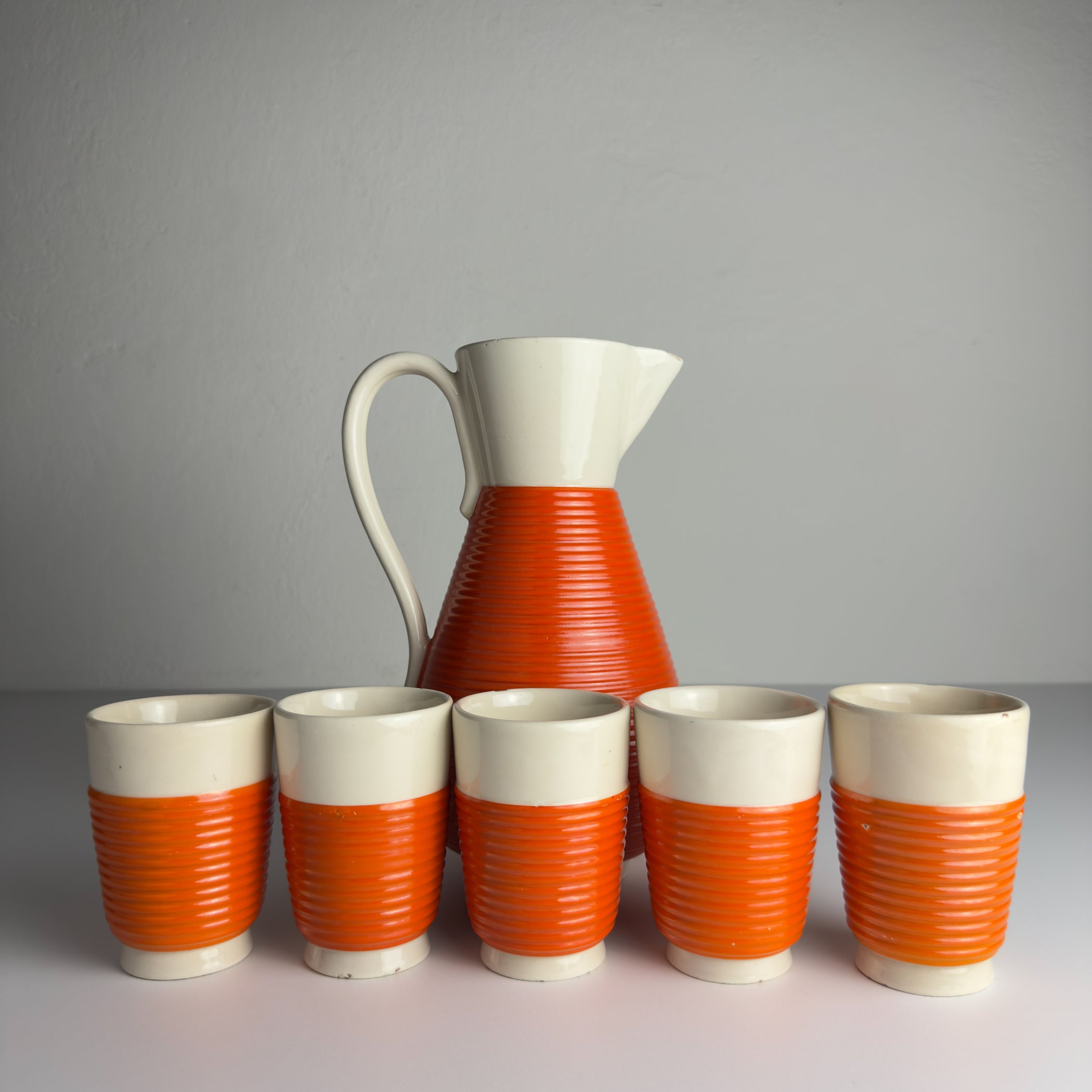 Vintage set of water from Ceramiche Rometti Umbertide, Italy 1930s