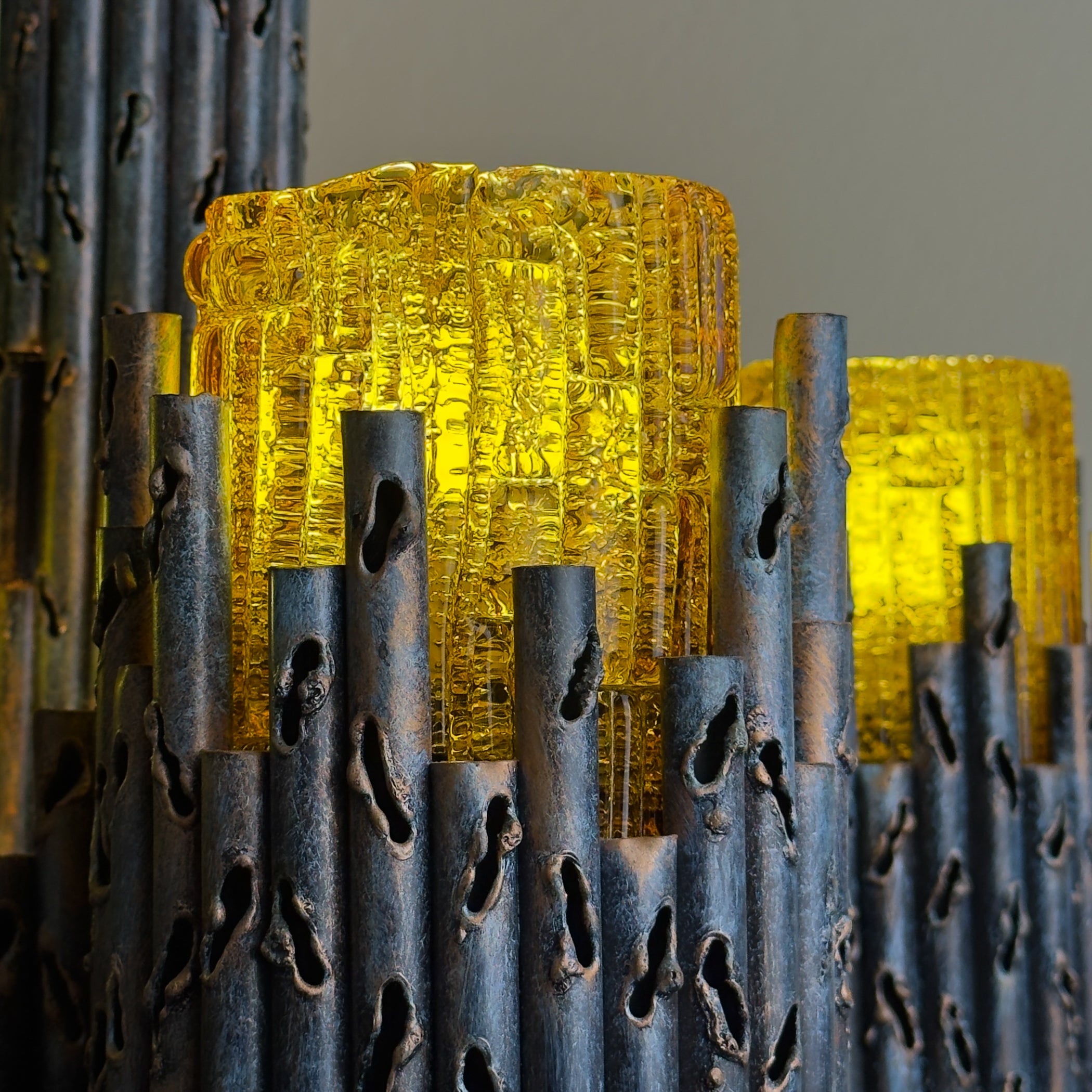 Brutalist chandelier by Marcello Fantoni, Fantoni Studio, Firenze, Italy 1960s