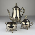 Vintage Metal Coffee or Tea Set of 3, Italy 1980s