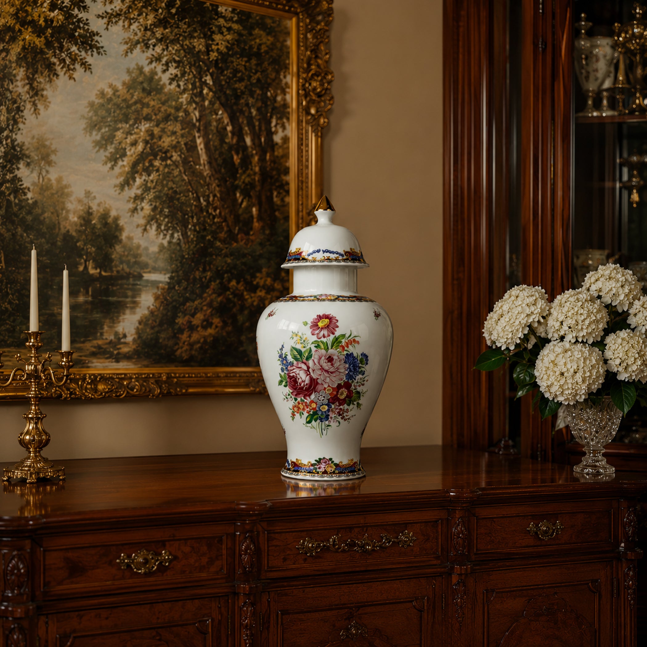 Vintage porcelain ginger jar by Limoges, France, 1970s