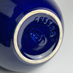 Vintage blue ceramic vase Lava by Jasba, West Germany, 1960s