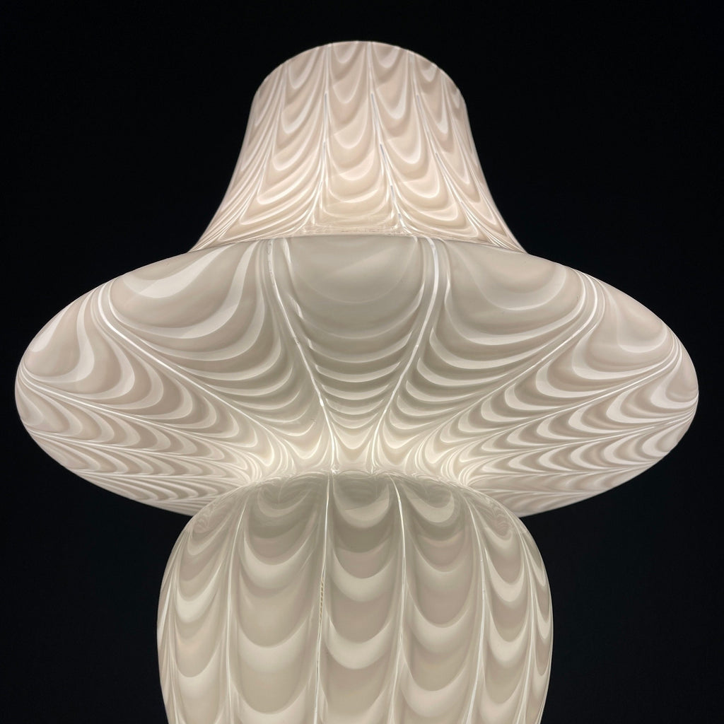 Large Classic white murano table lamp Mushroom Italy 1970s Italian Modern Retro home decor