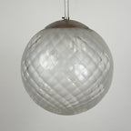 Vintage murano sphere ball pendant lamp Italy 1950s, Mid-century italian lighting