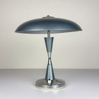 Grey industrial metal desk lamp Italy, 1960s