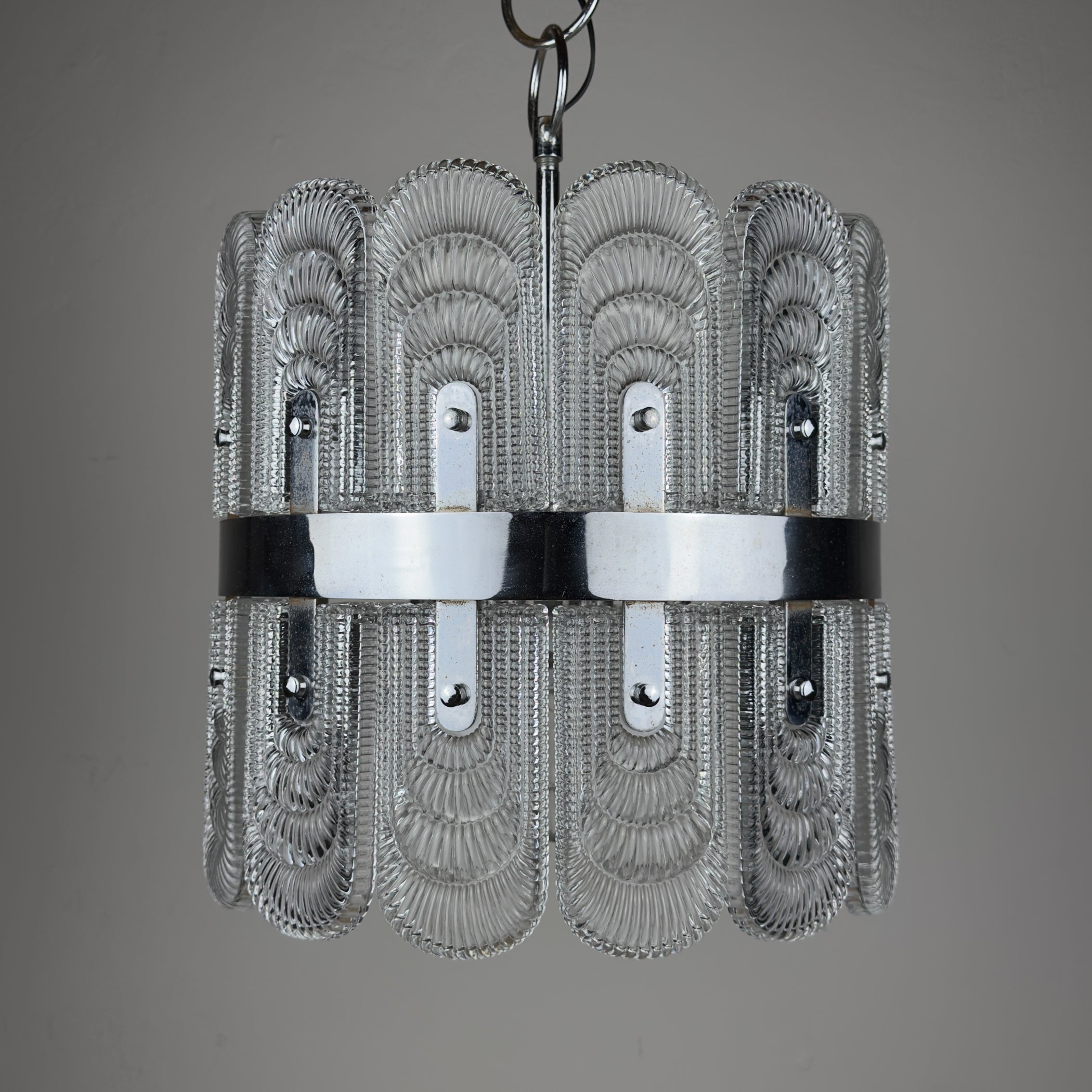Vintage large crystal chandelier by Kaiser Leuchten, Germany 1960s