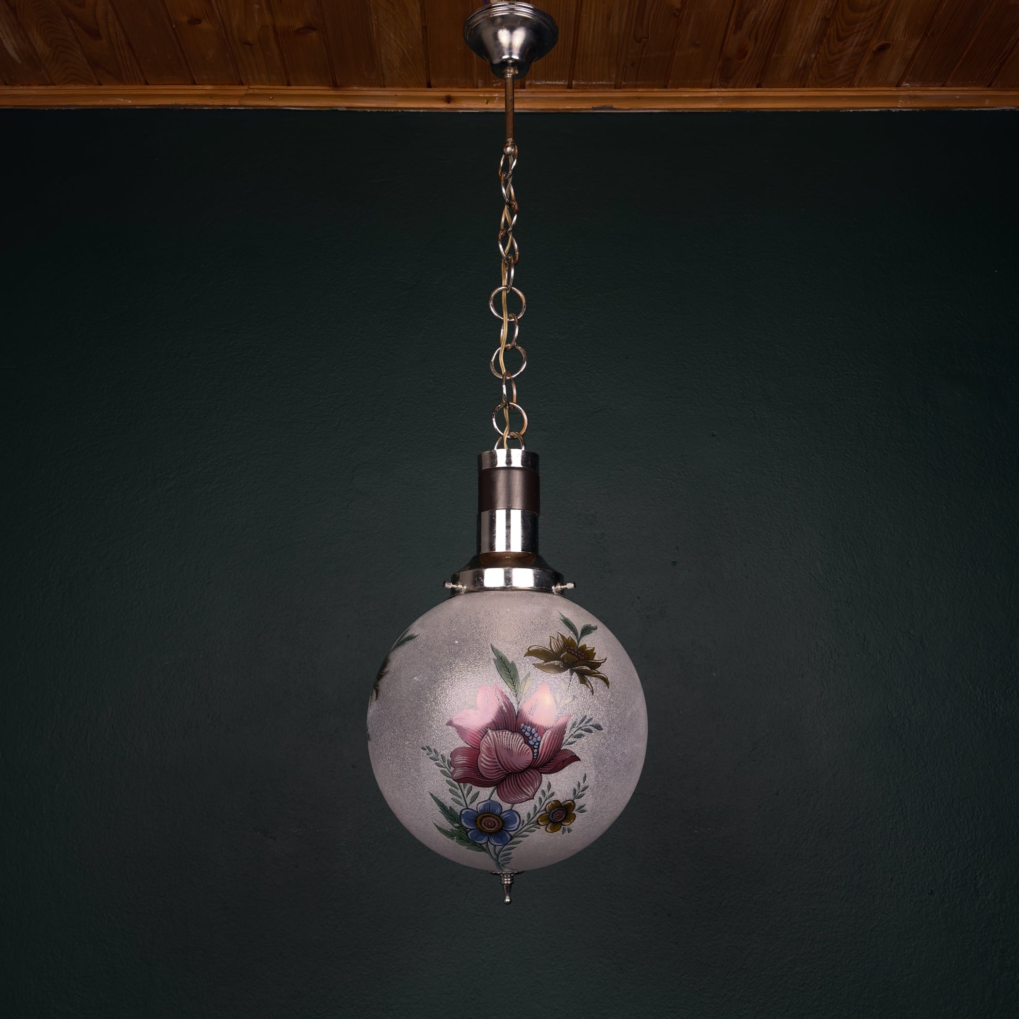 Vintage Pendant Light Flower, Italy 1960s