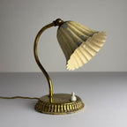 Small vintage metal table lamp Tulip, Italy 1950s
